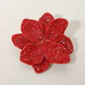Stone Paved Flower Pin Brooch / Alligator Snap Hair Clip